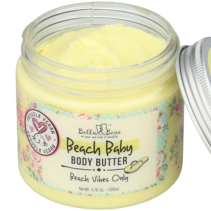 Bella and Bear Beach Baby Body Butter - Moisturizing Shea Cream for Women - Vegan, Cruelty-Free, Oil-Free - Helps Prevents Pregnancy Stretch Marks Bulk 6.76-oz. - 12 Pack-VivaGrace Women
