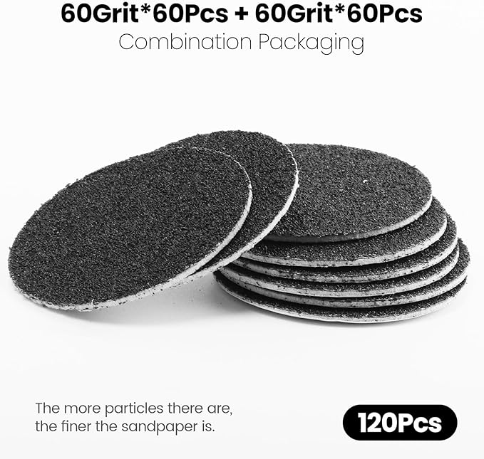 120pcs Replacement Sandpaper Refill Discs for Electric Foot File Callus Remover Tool for Men Women Dead Cracked Hard Skin (60 Grit+60 Grit)-VivaGrace Women