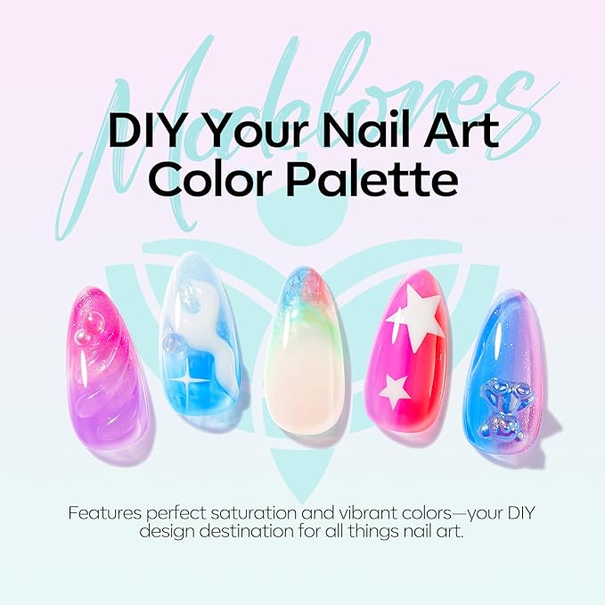 modelones Summer Gel Nail Polish, 6 Colors Jelly Gel Polish Neon LGBT Red Blue Green Pink Purple Nail Art Design Translucent Soak Off Manicure Salon DIY Girls Women Gift-VivaGrace Women