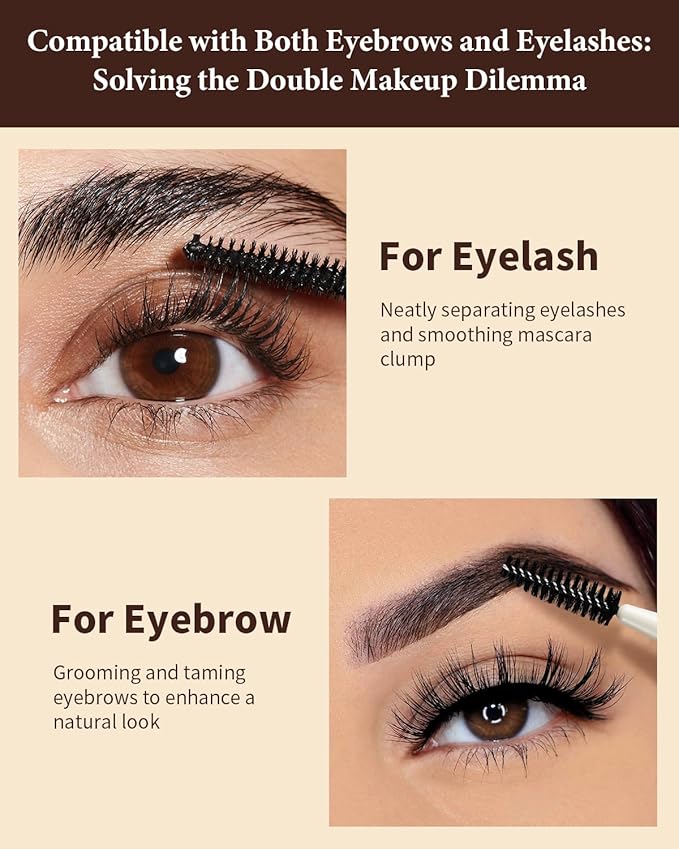 Eyebrow Brush, Dual-ended Angled Eyebrow Brush for Brows or Lashes D108 - Black-VivaGrace Women