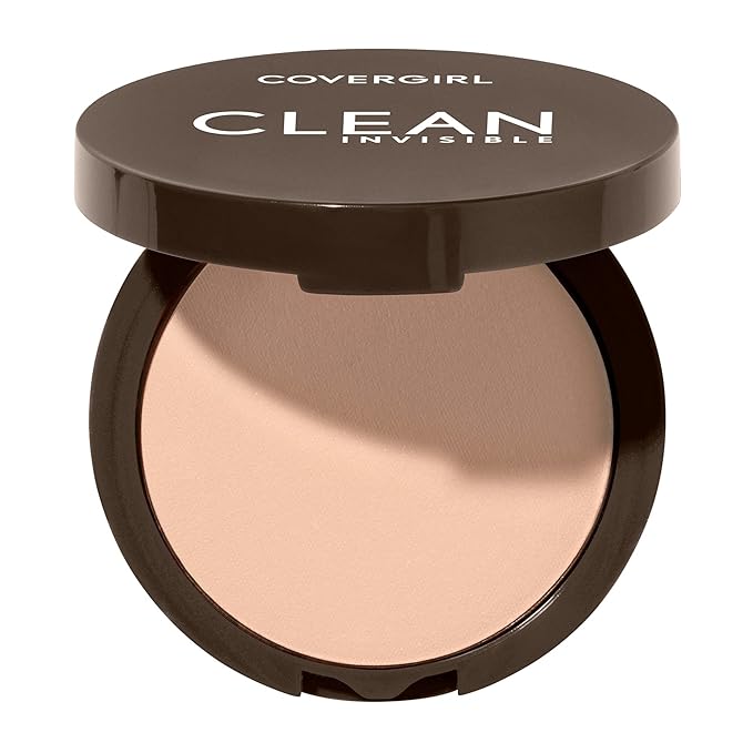 Covergirl Clean Invisible Pressed Powder, Lightweight, Breathable, Vegan Formula, Creamy Natural 120, 0.38oz-VivaGrace Women