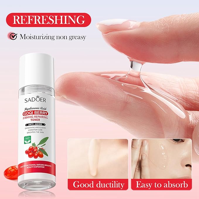 Goji Berry Skincare Sets, 6 In 1 Complete Facial Care Kit Antioxidant, Anti Aging Skin Care Set For Tighten, Lift & Reduce Wrinkles, Goji Berries Face Care Set For Women, Beauty Gift Set For Girls-VivaGrace Women