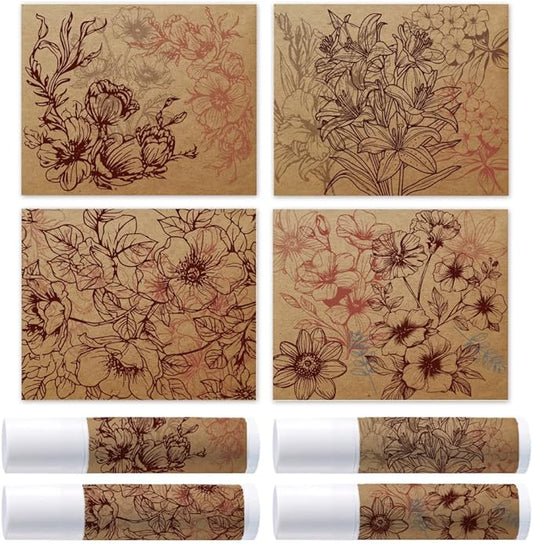 OLYCRAFT 100Pcs Self-Adhesive Lip Balm Tag Stickers 1.7x2.1 inch Waterproof Adhesive Label with Vintage Flower Rectangle Lipstick Tag Sticker for Lip Balm Container Tubes Lipstick Wrapping Decoration-VivaGrace Women