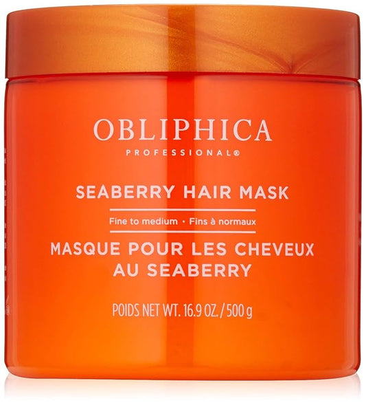 Obliphica Seaberry Hair Mask - Deep Conditioning Hydrating Treatment for Dry and Damaged Hair - Fine, Frizzy, and Color-Treated Hair - 1.05 Pound (Pack of 1)-VivaGrace Women