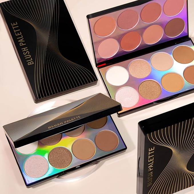 16 Colors Blush Contour Highlighter Makeup Palette, All-in-One Shimmer Silky Matte Mineral Blush Powder Palette, Face Sculpting Bronzer Blusher Illuminator Palette for a Natural Glowing-VivaGrace Women