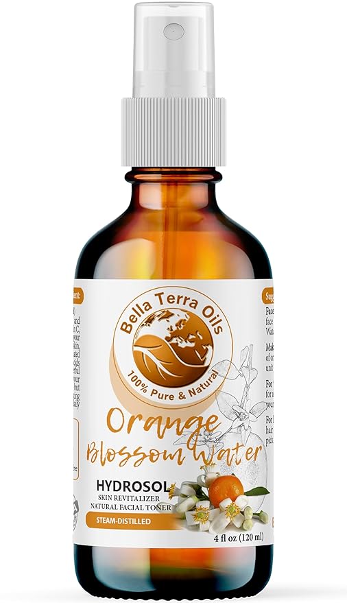 Bella Terra Oils - Organic Neroli Water 4oz - Naturally Distilled Orange Blossom Mist for a Refreshing Glow-VivaGrace Women