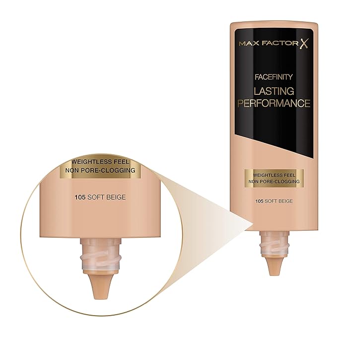 Facefinity Lasting Performance Foundation - 105 Soft Beige by Max Factor for Women - 1.18 oz Foundation-VivaGrace Women