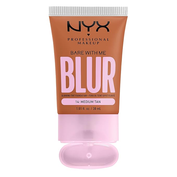 NYX PROFESSIONAL MAKEUP Bare With Me Blur Skin Tint Foundation Make Up with Matcha, Glycerin & Niacinamide - Medium Tan-VivaGrace Women