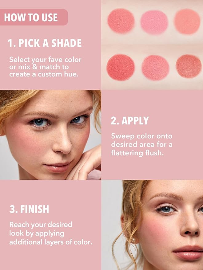 SHEGLAM Floral Flush 6-Color Blush Palette Long Lasting High Pigment Matte Pressed Powder Blush for Cheeks-VivaGrace Women