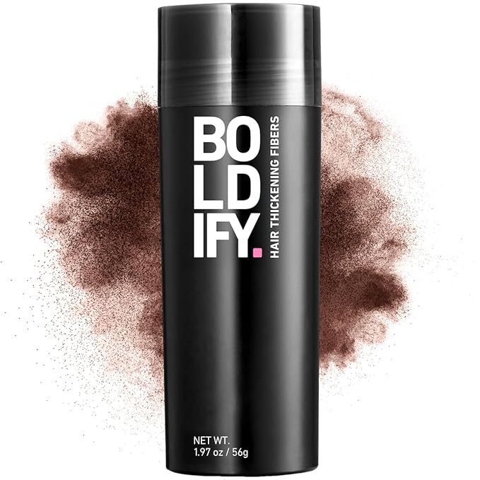 BOLDIFY Hair Fibers (56g) - Fill In Thinning and Fine Hair for an Instantly Fuller, Thicker Look - 14 Shades for Women & Men - Hazel Brown-VivaGrace Women