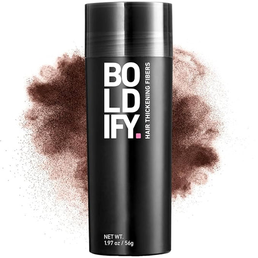 BOLDIFY Hair Fibers (56g) - Fill In Thinning and Fine Hair for an Instantly Fuller, Thicker Look - 14 Shades for Women & Men - Hazel Brown-VivaGrace Women