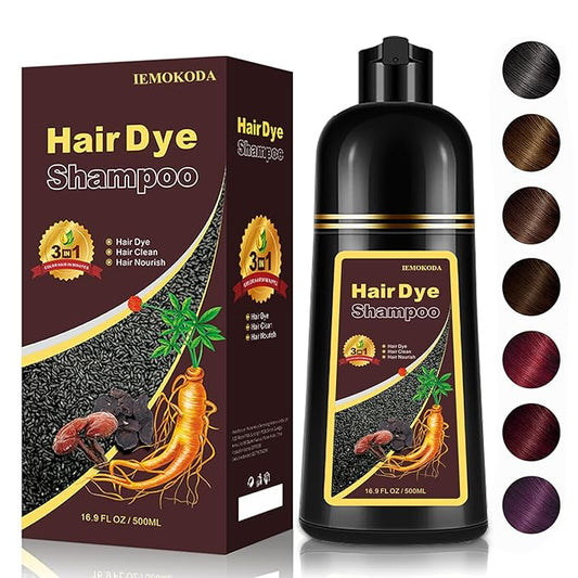 Dark Brown Hair Dye Shampoo for Gray Hair, 3-in-1 Color Shampoo Hair Dye for Women & Men, 100% Gray Hair Coverage, Instant Hair Coloring Shampoo in Minutes, Shampoo Tinte Para El Cabello, Easy to Use-VivaGrace Women