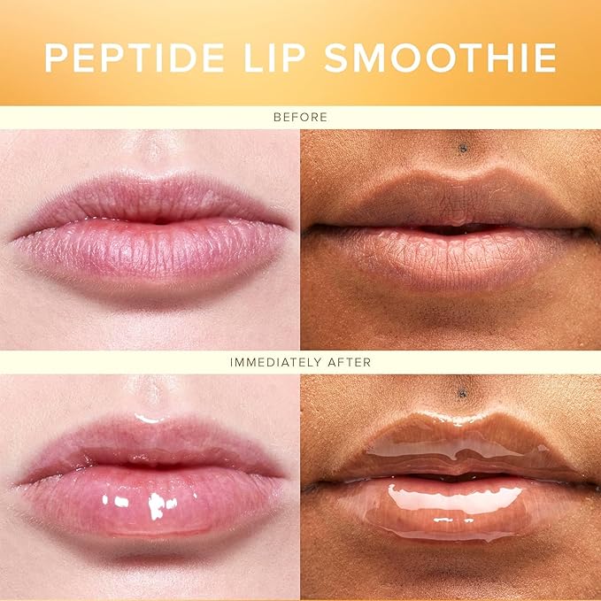 Farmacy Peptide Lip Balm - Lip Smoothie Hydrating Lip Balm with Vitamin C to Visibly Plump + Smooth Lip Lines - Nourishing Lip Treatment with a High-Gloss Finish - Honey Vanilla (10g)-VivaGrace Women