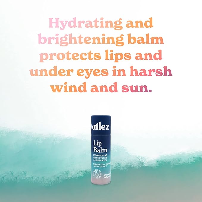 Vegan Lip & Eye Balm, Plant-Based Formula with Shea Butter, Jojoba Oil & Algae Extract for Skin Hydration & Protection, Sea Salt + Kelp Scent, 6-Pack-VivaGrace Women
