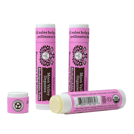 Moon Valley Organics Beeswax Lip Balm for Moisturizing Lips and Cuticles (JUICY BLACKBERRY, 3-Pack)-VivaGrace Women