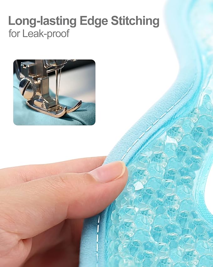 Luxtude Gel Eye Mask Cooling Eye Mask for Dry Eyes 2PCS, Heated Warm Eye Ice Pack Reusable Gel Sleep Mask, Frozen Cold Eye Compress for Puffiness/Dark Circles/Headaches/Allergies (Blue)-VivaGrace Women