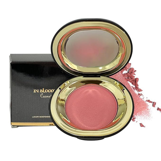 Face Blush for Cheeks Waterproof Smooth Creamy Formula, Matte Finish Buildable Lightweight Cream Blush Balm Create a Natural, Long Lasting Makeup Brightens Facial Radiance (Shy Pink)-VivaGrace Women