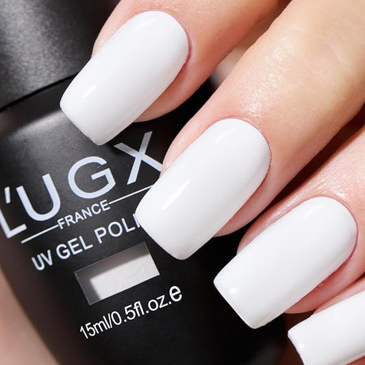 L'UGX Gel Nail Polish White Christmas 15ML Soak Off UV French Tip Gel Colors for Nails Art DIY Manicure & Pedicure at Home Salon Holiday Gifts for Women LGS-701