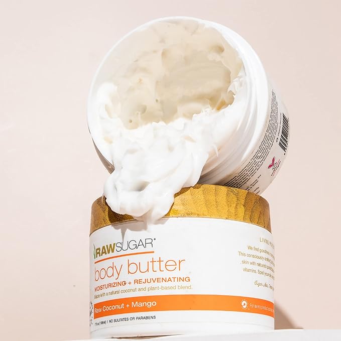 Raw Sugar Mango + Raw Coconut Body Ritual Bundle - Exfoliating Body Scrub and Body Butter, Formulated without Sulfates + Parabens, Body Care Products for Women & Men-VivaGrace Women