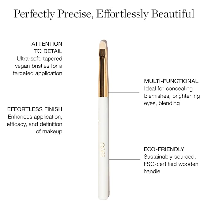 Ogee Precision Brush - Professional Quality, Ultra-Soft Tapered Vegan Bristles for Flawless Makeup Application-VivaGrace Women