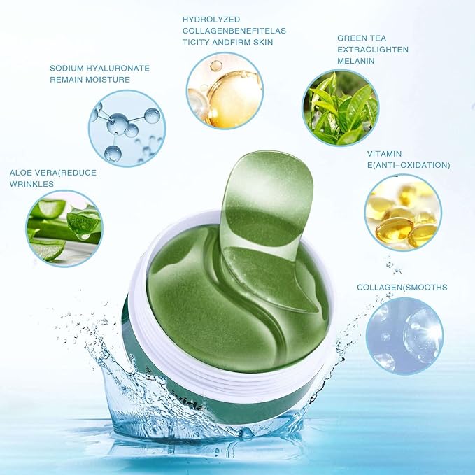 Collagen Under Eyes Patches With Aloe Vera (60 PCS) | For Puffy Eyes and Dark Circle - Anti-Aging Eye Masks for Face to Soothe Puffiness | Anti Wrinkle under eye mask-VivaGrace Women