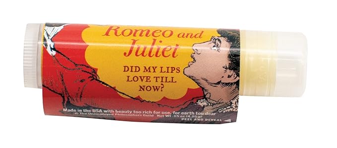 Read My Lips Lip Balm - Full Text of Romeo & Juliet Balcony Scene Under Label, Pear Flavored - Cruelty-Free and Made in the USA from Natural and Imported Ingredients-VivaGrace Women