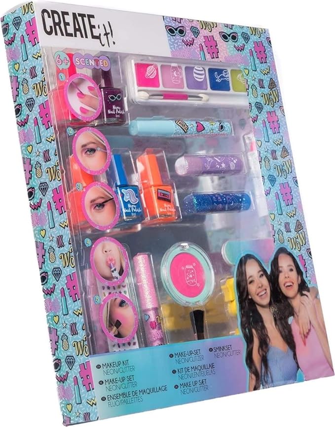 Neon and Glitter Makeup Set - 17 Pieces-VivaGrace Women