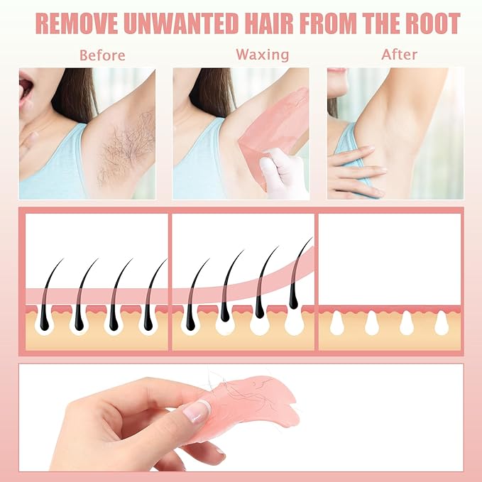 Waxing Kit - TIKESI Wax Warmer for Hair Removal, Hard Wax Kit with 14oz 5 Bags Hard Wax Beans for Full Body, Legs, Face, Eyebrows, Bikini, Brazilian Waxing Kit for Women Men-VivaGrace Women