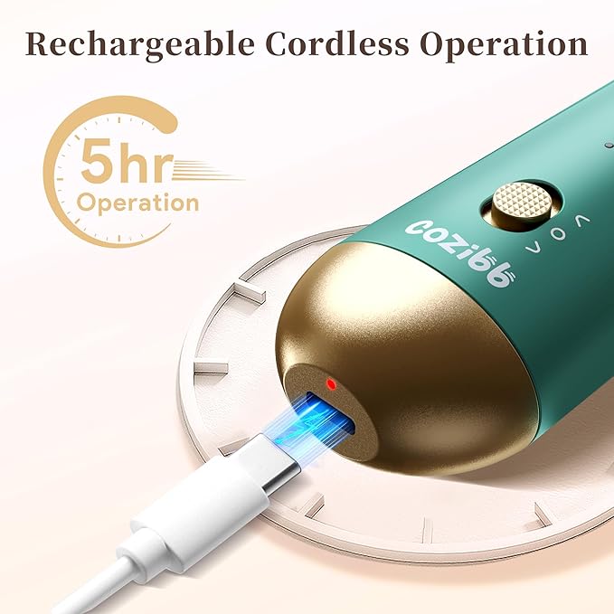 Electric Nail Drill, 8-in-1 Cordless Electric Nail File with LED Light, 5 Speeds Rechargeable Manicure and Pedicure Kit Hand Foot Care Tool for Nail Grinder Trim Polish for Women Baby-VivaGrace Women