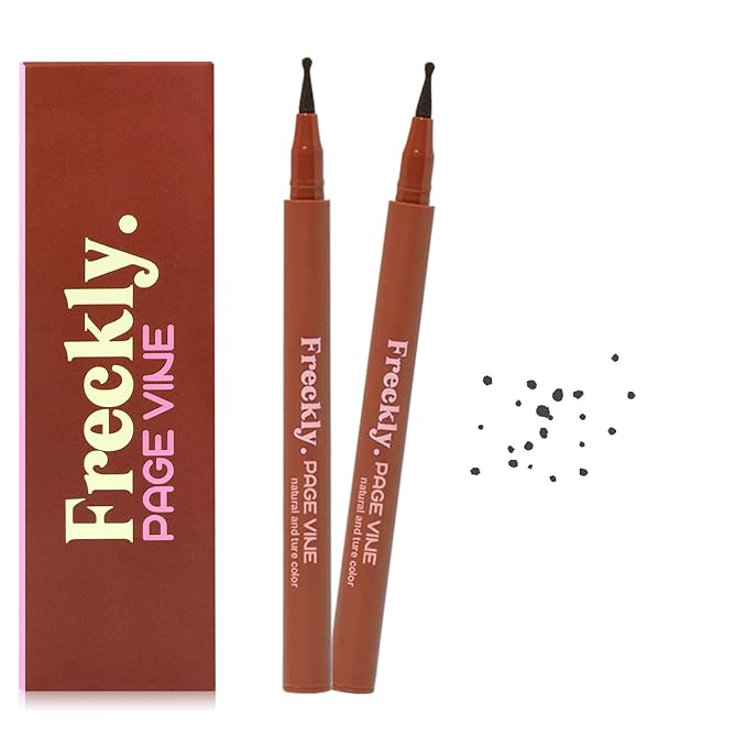 Freckle Pen,2 PCS Faux Freckle Stamp Waterproof,Fake Face Freckles Stain Makeup Long Lasting Quick Dry,Natural Lifelike Soft Dot Freck Pen 2PCS-04 Espresso-VivaGrace Women