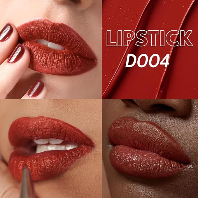 2PCS Marbled Matte Lip Stick Makeup - Velvety Finish | Naked-lip Feel, Full Coverage, D002+D004-VivaGrace Women