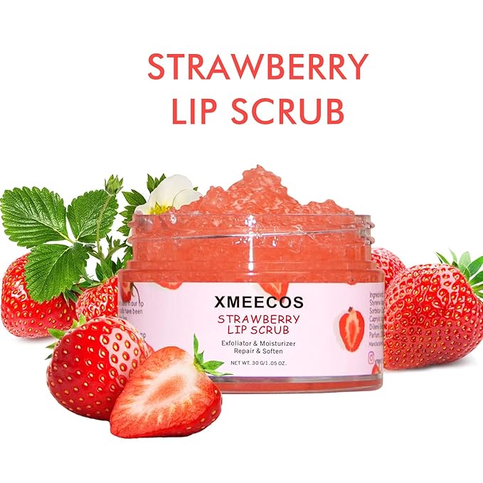 Strawberry Lip Scrub Exfoliating Moisturizing and Repairing and Lips Softening| Cruelty-free| Exfoliator-VivaGrace Women