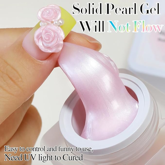 Double Rhythm 3D Nail Gel Pearl Solid Sculpting Gel for Nail Art Non-Sticky Hard for Building Carving Molding Extension Soak Off UV/LED Nail Art Salon Home DIY 0.5 Oz (Light Pink-Silk 03)-VivaGrace Women