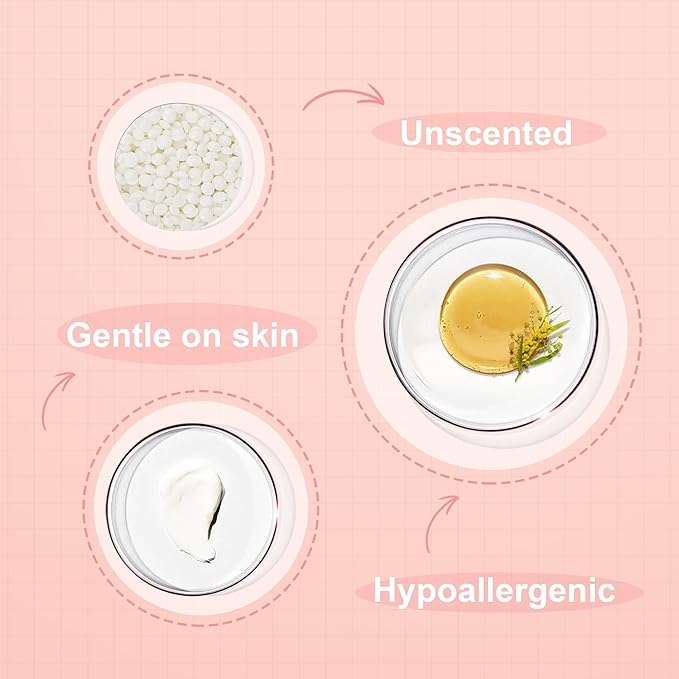 1lb Wax Beads for Hair Removal - Unscented Hard Wax Beads Refill for Professional Full Body Waxing - Ideal for Facial, Brazilian Bikini, Legs, and Underarms at Home for Women and Men (White)-VivaGrace Women