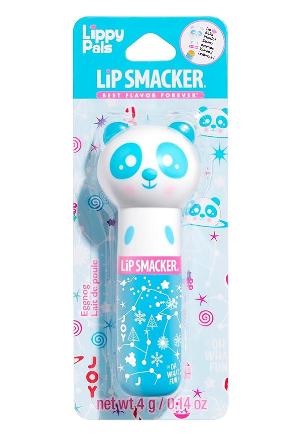 Lip Smacker Lippy Pals Panda Holiday, Flavored Moisturizing & Smoothing Soft Shine Lip Balm, Hydrating & Protecting Fun Tasty Flavors, Cruelty-Free & Vegan - Eggnog-VivaGrace Women