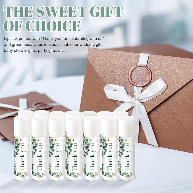 Demissle 40 Pcs Lip Balms with Jasmine Scent and Green Leaves - Moisturizing Gift for Wedding, Baby Shower, Gender Reveal Party-VivaGrace Women