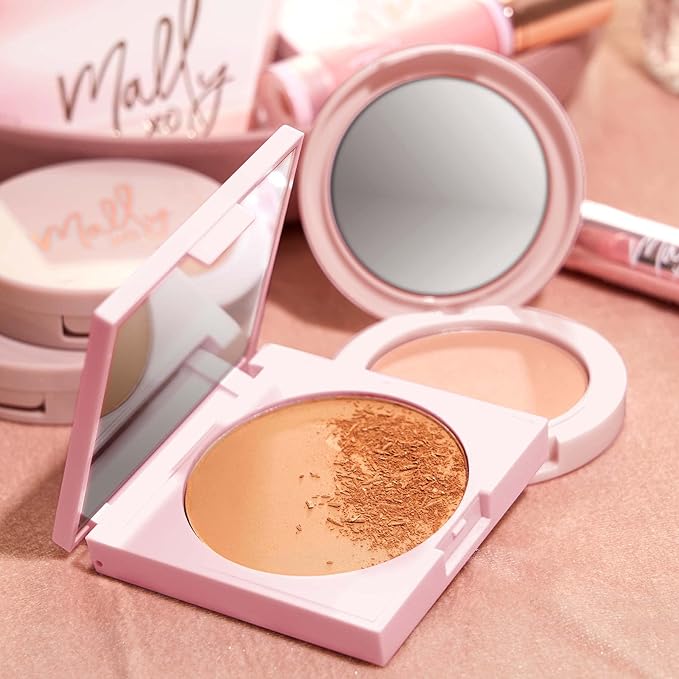 Mally Beauty The Anti-Powder Tinted Finishing Brightener, Light Mally Beauty The Anti-Powder Tinted Finishing Brightener Powder, Deep- Matte Finish, Brightens complexion and Blurs imperfections-VivaGrace Women