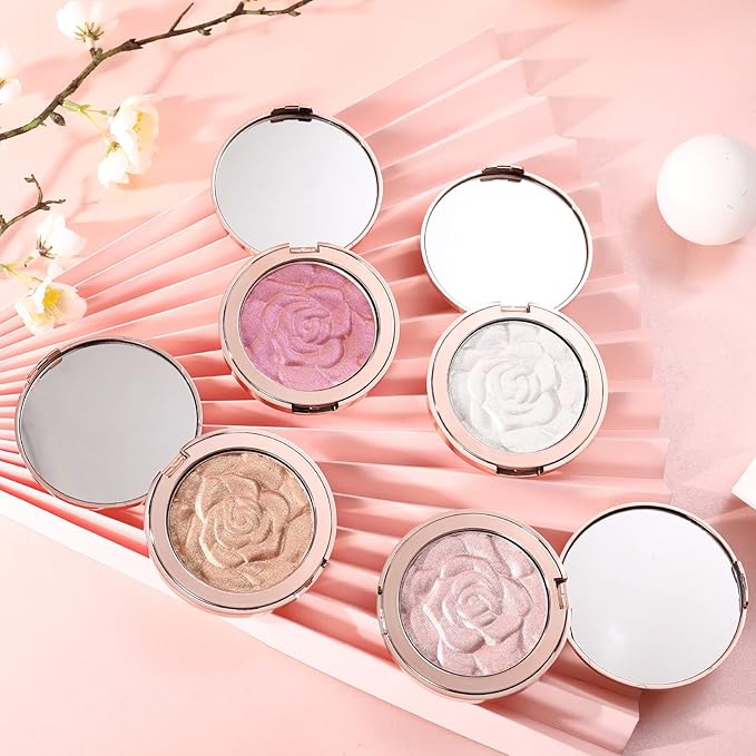 Highlighter Makeup, Cream Highlighter, Face Highlighter, Long Lasting Glitter Highlighter Makeup Palette - Silver White Highlighter-VivaGrace Women