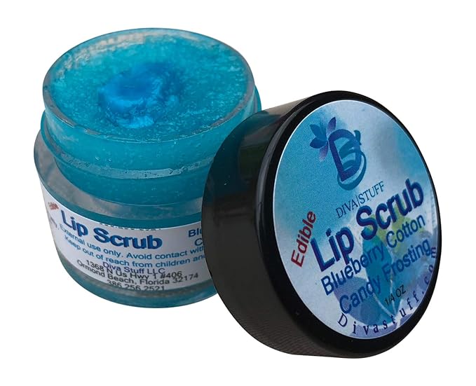 Diva Stuff Ultra Hydrating Lip Scrub for Soft Lips, Gentle Exfoliation, Moisturizer & Conditioner, Blueberry Cotton Candy Frosting – ¼ oz (Made in the USA)-VivaGrace Women