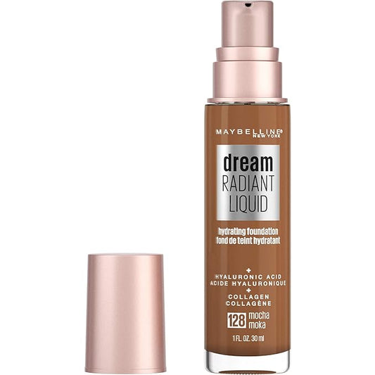 Maybelline Dream Radiant Liquid Medium Coverage Hydrating Makeup, Lightweight Liquid Foundation, Mocha, 1 Fl; Oz-VivaGrace Women