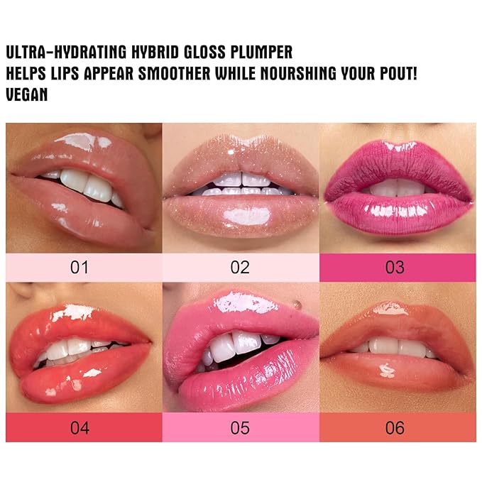 Lip Plumper Gloss,Natural Spicy Lip Plumping Booster Moisturizing Hydrating Lip Plumping Oil and Lip Care Serum for Women Girls(#1)-VivaGrace Women