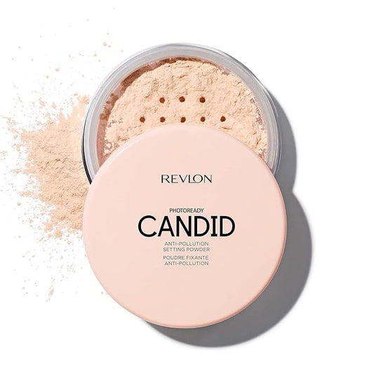 Revlon Setting Powder, PhotoReady Candid Blurring Face Makeup, Anti-Pollution, Lightweight & Breathable High Pigment, Natural Finish, 001 Universal Translucent, 0.5 Oz-VivaGrace Women