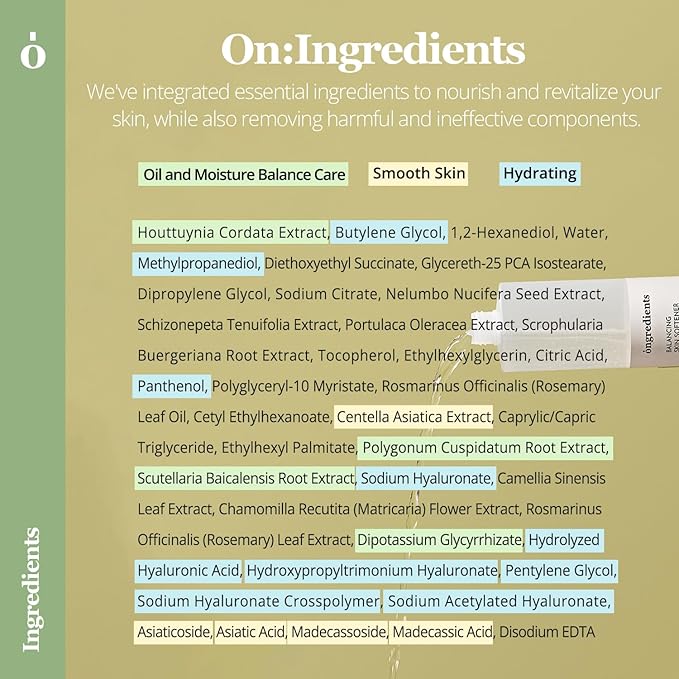 ONGREDIENTS Balancing Skin Softener | Trouble Care Facial Toner | Panthenol, Hyaluronic Acid, Heartleaf, Hydrating Balance Care for Dry, Sensitive Skin | Vegan, Korean Skin Care 250ml / 8.45 fl Oz-VivaGrace Women