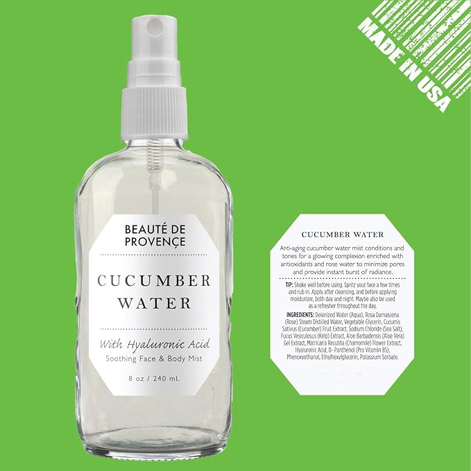| Face & Body Mist Spray - Soothing Cucumber Water With Moisturizing Hyaluronic Acid | Instant Soothing, Cooling, Conditioning | 8 FL OZ-VivaGrace Women