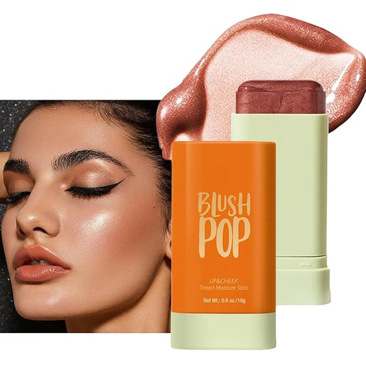 Blush Stick, Cream Blush Stick for Cheeks & Lips, Blendable Long-Lasting Multi-Use Contour Stick & Highlighter Makeup (#6 HIGHLIGHT)-VivaGrace Women