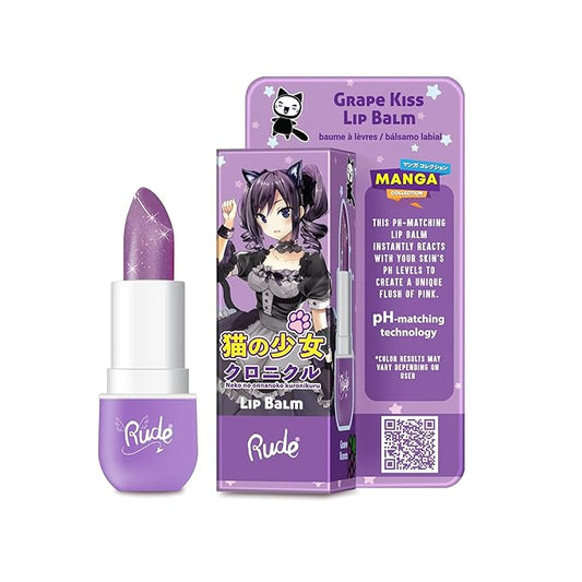 Manga Collection Lip Balm - Grape Kiss by Rude Cosmetics for Women - 0.123 oz Lip Balm-VivaGrace Women