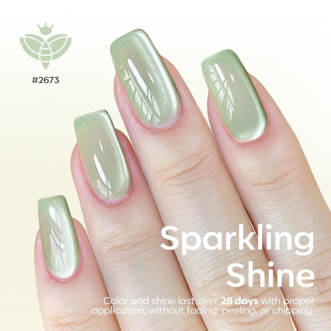 Modelones Cat Eye Gel Nail Polish, 6 Colors Glitter Summer Pink Blue Green Blue Gel Polish Set with Magnet Sparkle Translucent Nail Polish Kit Soak Off Led Nail Art Manicure Salon DIY Gifts-VivaGrace Women