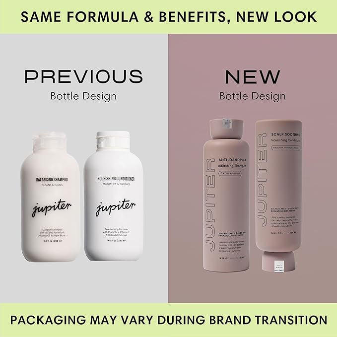Jupiter, Physician-Formulated Anti-Dandruff Shampoo & Conditioner, for Flaky, Itchy, Oily, Dry Scalp, Vegan, Sulfate-Free, Color-Safe, & Paraben-Free, Dry Scalp Shampoo and Conditioner for Women & Men-VivaGrace Women