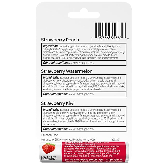 ChapStick Strawberry Lip Balm Bundle – Strawberry Remix 3-Pack + Original Strawberry 2-Pack, Lip Moisturizer, 0.15 Oz Ea (5 Piece Set)-VivaGrace Women