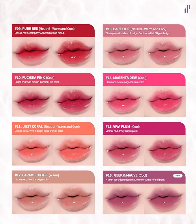 Heart Percent Dote On Mood Pure Glow Tint, Watery & Lightweight Moisturizing Lip Stain Long Lasting Liquid Lipstick 6.8g, #03. Nudi Orange-VivaGrace Women